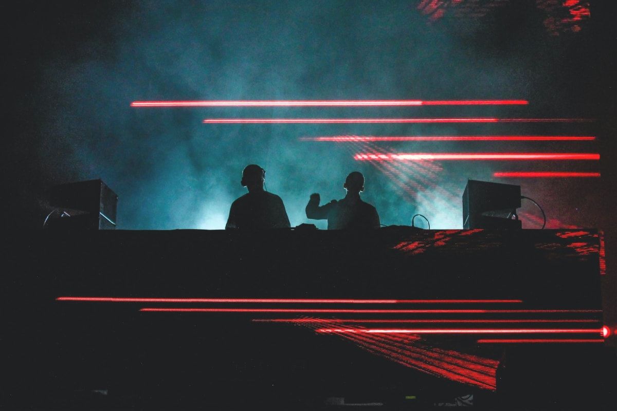 DJ silhouettes at a concert